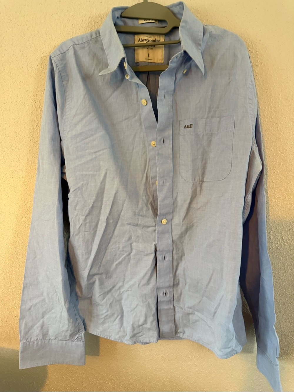 Abercrombie & Fitch Light Blue Men's Oxford Button-Down Shirt